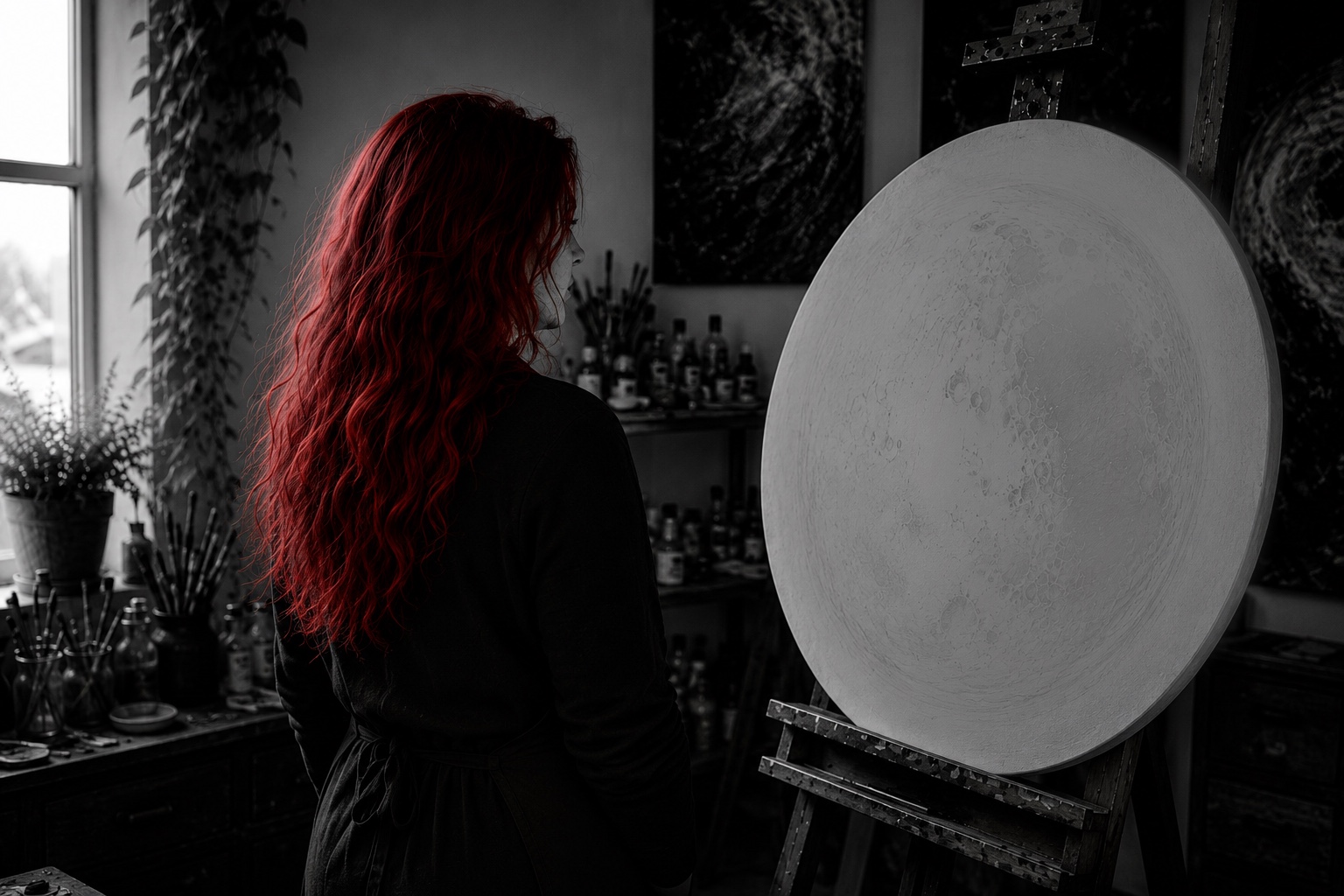 Claudia in her studio
